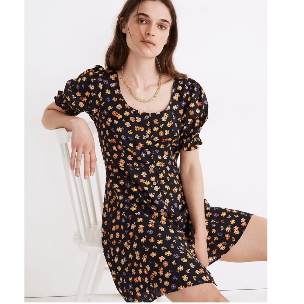 Madewell Do Well Navy Floral Mini Dress